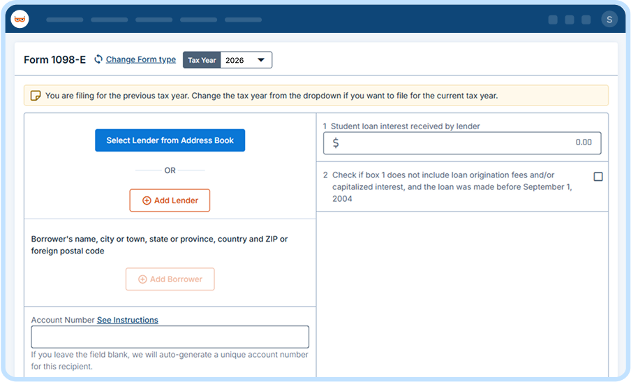 E-File Form 1098-E Online