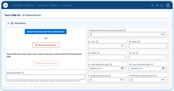 E-file Form 1098-VLI Online
