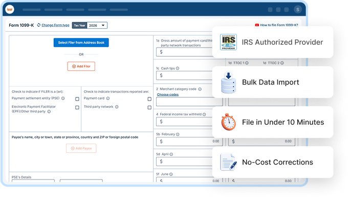 E-file Form 1099-K Online