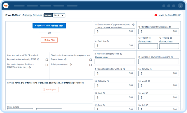E-File Form 1099-K Online