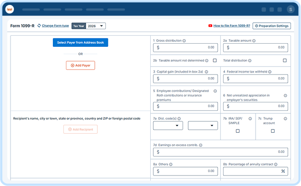 E-File Form 1099-R Online