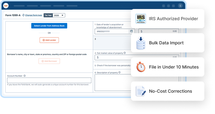 E-file Form 1099-A Online
