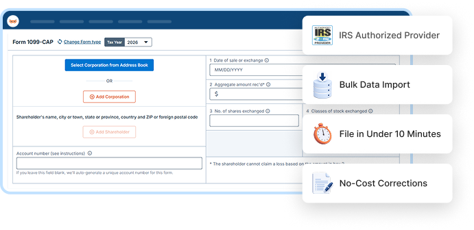 E-file Form 1099-CAP Online