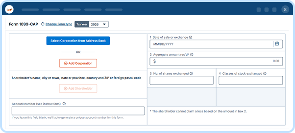 E-file Form 1099-CAP Online