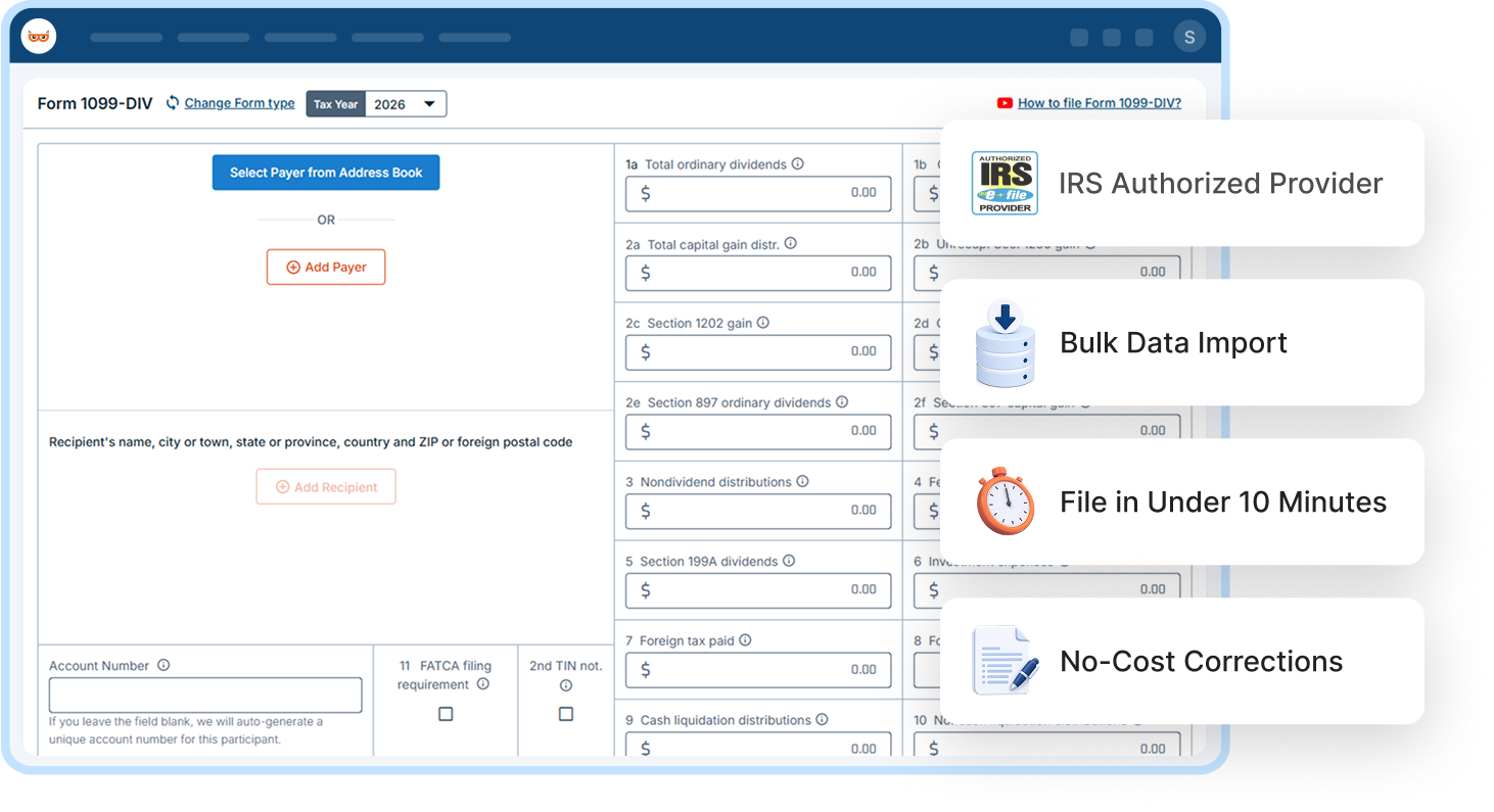 E-File Form 1099-Div Online