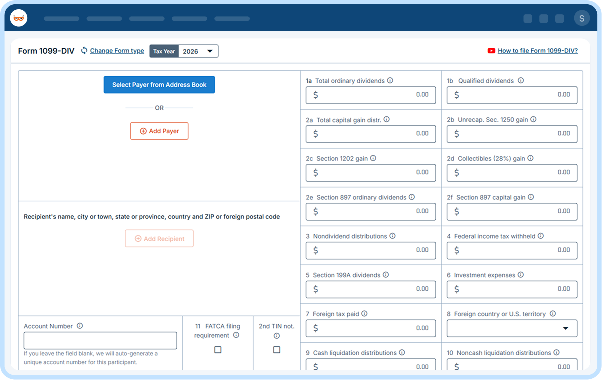 E-File Form 1099-Div Online