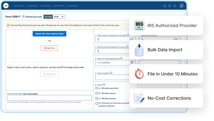 E-File Form 1098-F Online