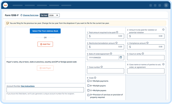 E-File Form 1098-F Online