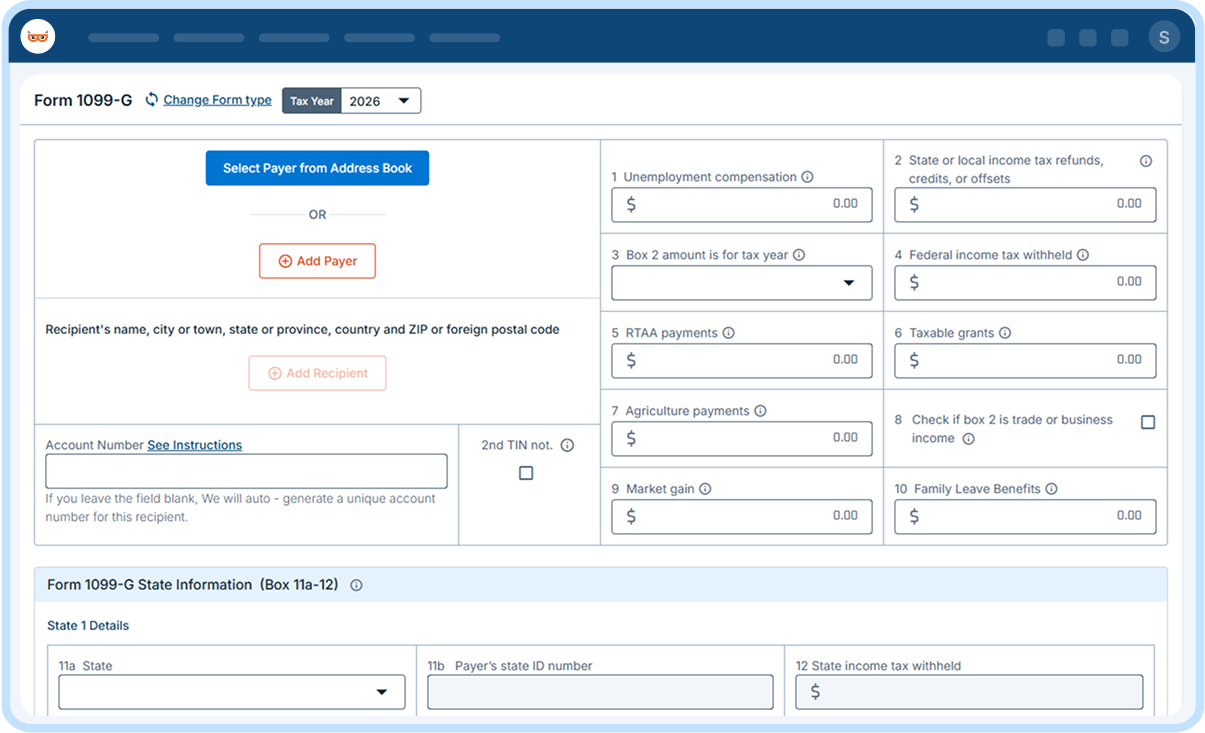 E-File Form 1099-G Online