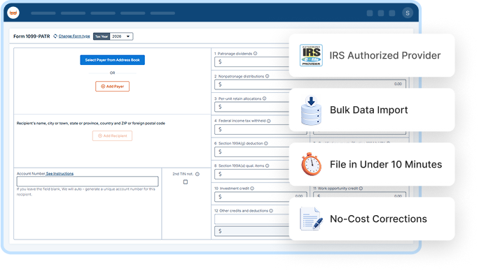 E-File Form 1099-Patr Online