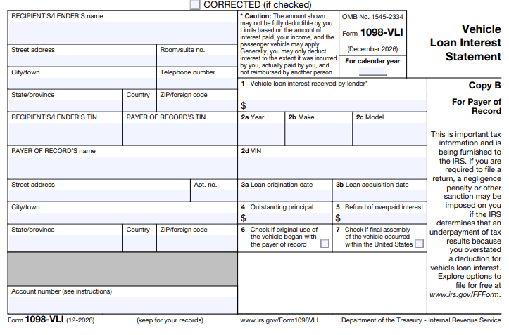 Form 1098-VLI: What You Need to Know