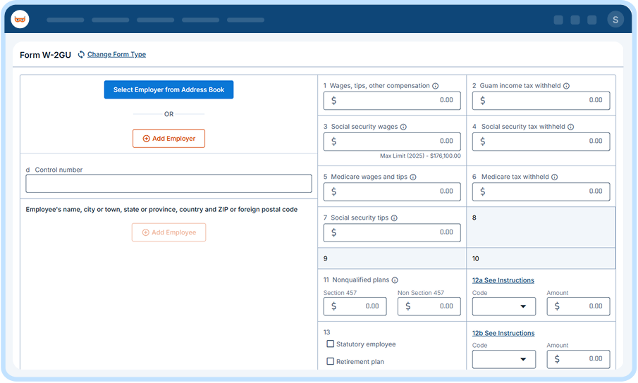 E-File Form E-file-W2GU Online