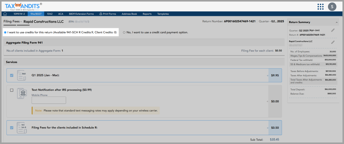 Ensure Seamless Filings with Prepaid Credits