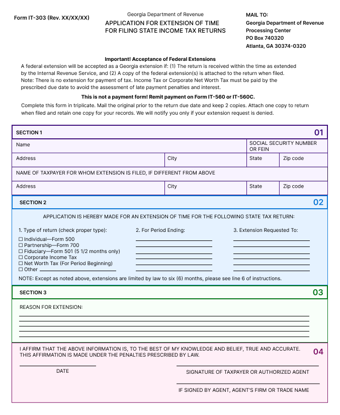 Information Required to File Georgia Form IT-303