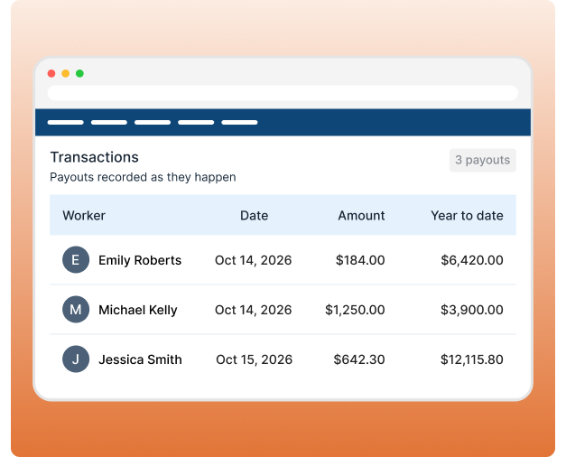 Record transactions