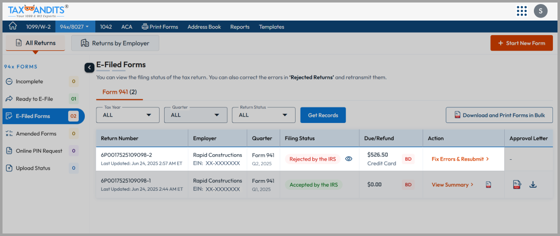 Retransmit Rejected Returns for Free