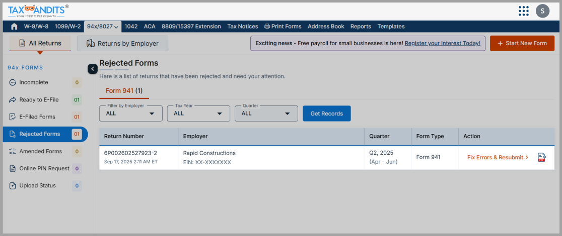 Retransmit Rejected Returns for Free