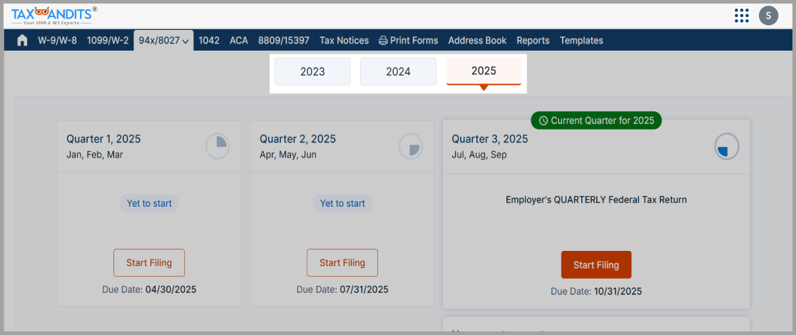 Support for Multiple Tax Years