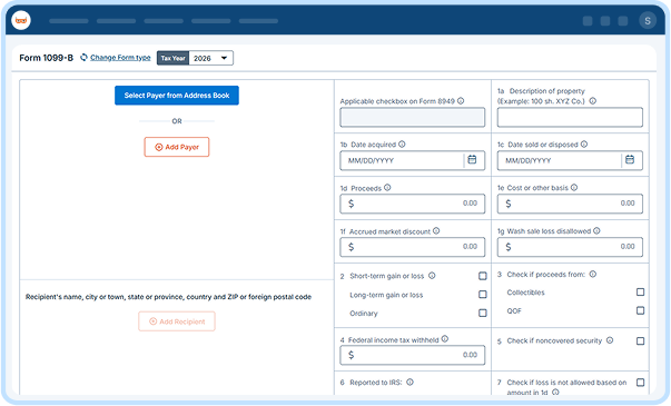 E-File Form 1099-B Online