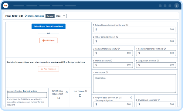 E-File Form 1099-OID Online
