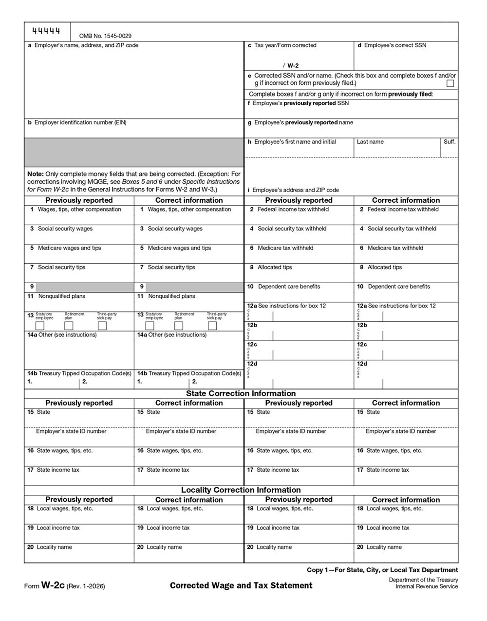 What Information Can I Correct on Form W-2?