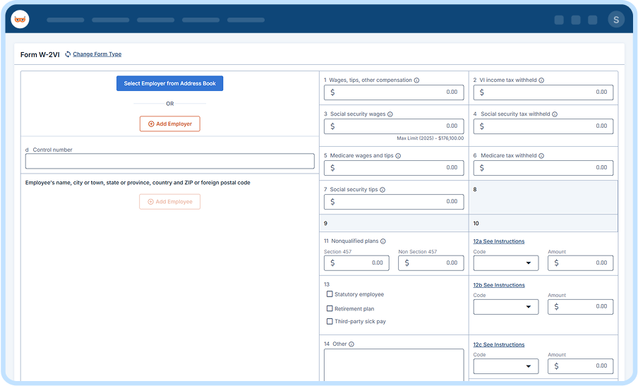 E-File Form W-2VI Online
